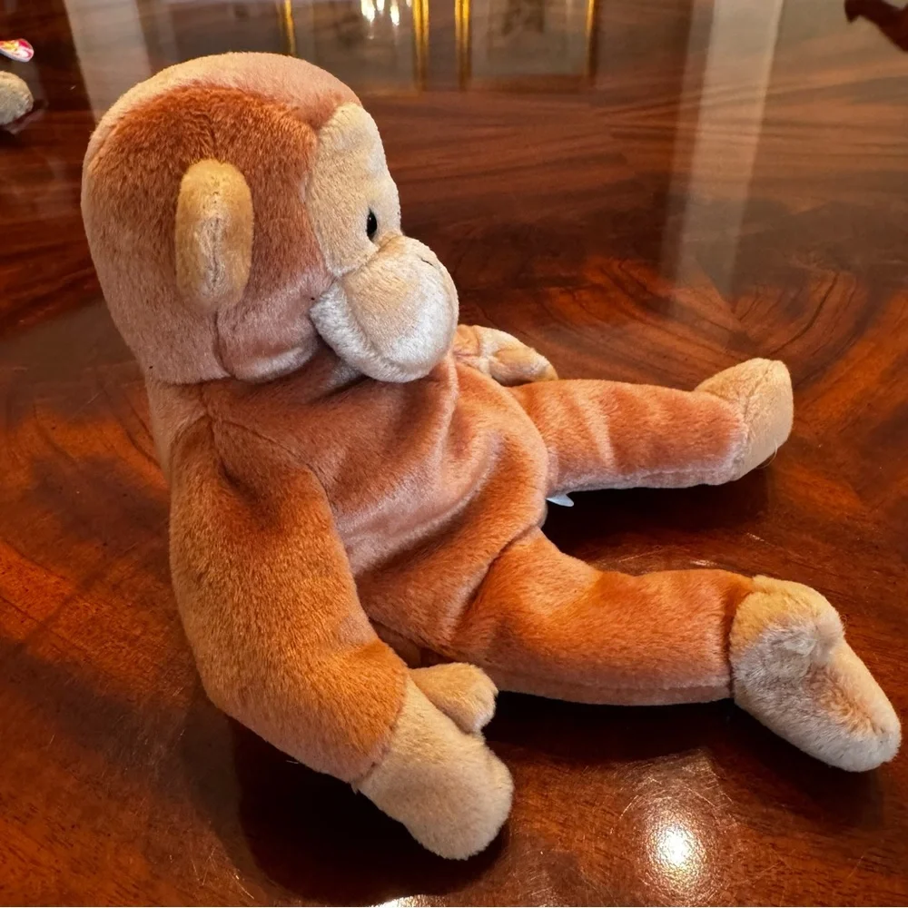 Vintage Ty Beanie Baby Bongo Monkey PE Pellets 5th Gen Tags